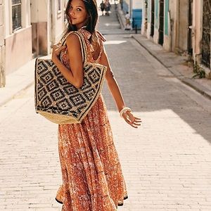 Free People Kika’s Printed Cotton Midi Dress